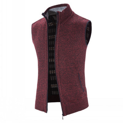 Ανδρικό γιλέκο φθινοπώρου/χειμώνα Plus Velvet Thicken Plus Size Slim γιλέκο Ανδρικό πουλόβερ φανελάκι Αμάνικο πλεκτό πουλόβερ M-4XL
