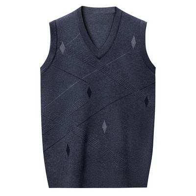 2023 Autumn and Winter Soft and Warm Business Casual Versatile Men`s Knitted Vest