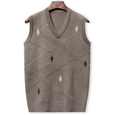 Есен и зима 2023 Мека и топла бизнес ежедневна универсална мъжка плетена жилетка