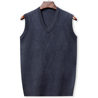 Есен и зима 2023 Мека и топла бизнес ежедневна универсална мъжка плетена жилетка