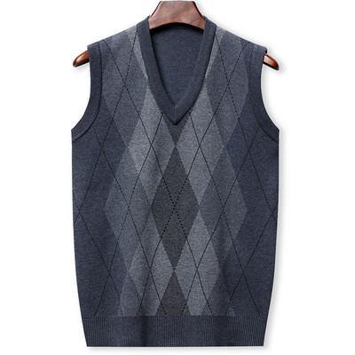 Есен и зима 2023 Мека и топла бизнес ежедневна универсална мъжка плетена жилетка