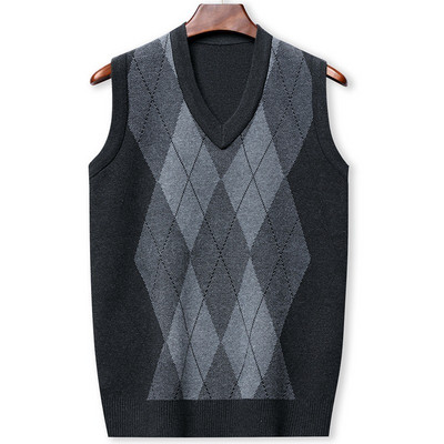 Есен и зима 2023 Мека и топла бизнес ежедневна универсална мъжка плетена жилетка