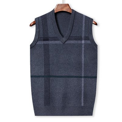 Есен и зима 2023 Мека и топла бизнес ежедневна универсална мъжка плетена жилетка
