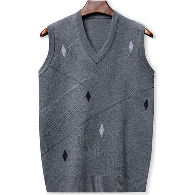 Есен и зима 2023 Мека и топла бизнес ежедневна универсална мъжка плетена жилетка