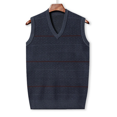 Есен и зима 2023 Мека и топла бизнес ежедневна универсална мъжка плетена жилетка