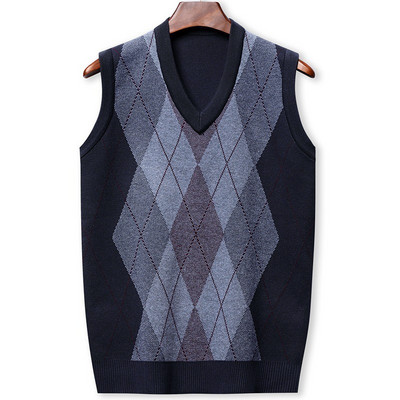 Есен и зима 2023 Мека и топла бизнес ежедневна универсална мъжка плетена жилетка