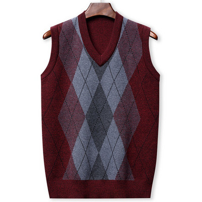 Есен и зима 2023 Мека и топла бизнес ежедневна универсална мъжка плетена жилетка