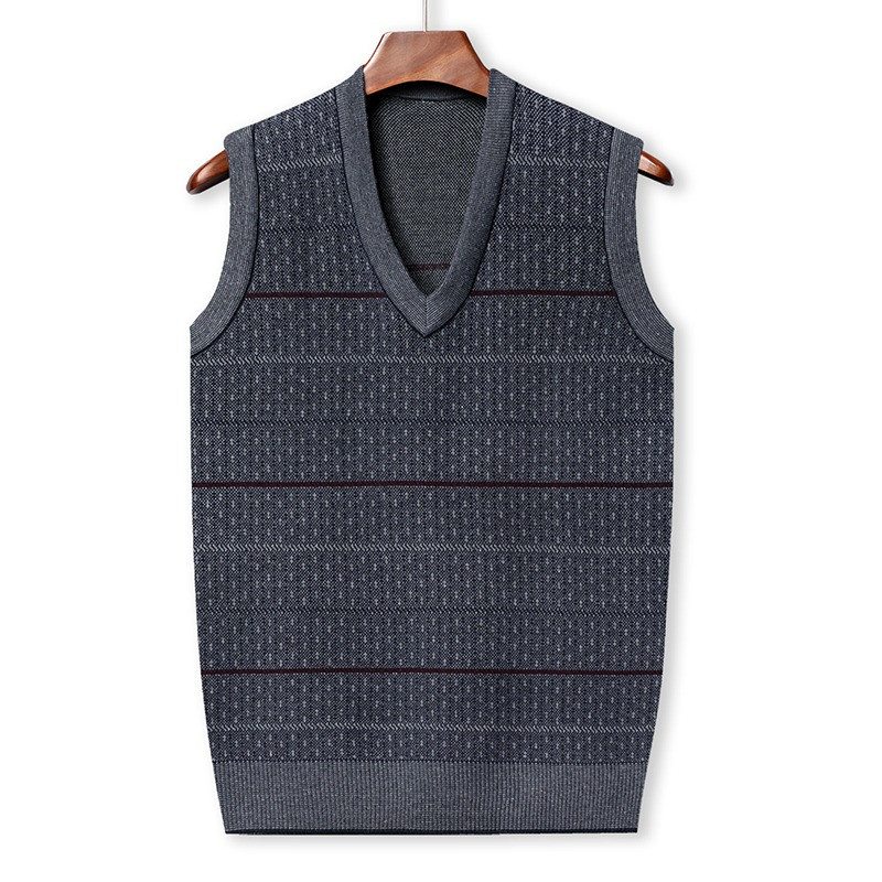 Есен и зима 2023 Мека и топла бизнес ежедневна универсална мъжка плетена жилетка