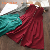Bear Leader Παιδικές φόρμες για κορίτσια 2023 New Fashion Girl Baby casual φορμάκια Παιδικά μασίφ Κοστούμια Αμάνικα ρούχα 3-7Y