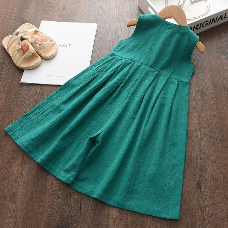 Bear Leader Dječji kombinezoni za djevojčice 2023. Nova moda za djevojčice Ležerni bodi za bebe Dječji jednobojni kostimi Odjeća bez rukava 3-7 godina