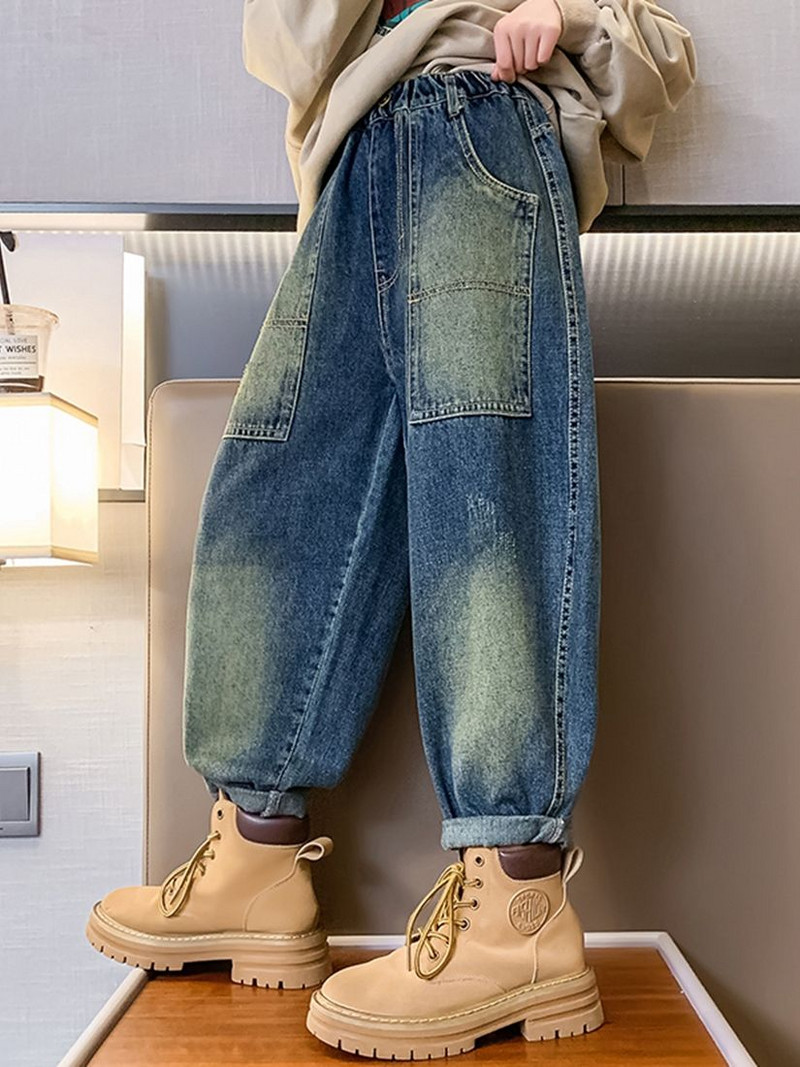 Dječje traperice za djevojčice 2023. Proljetni traper za djevojčice Harem hlače s manžetama Dječje duge hlače Odjeća za tinejdžere 12 14 godina