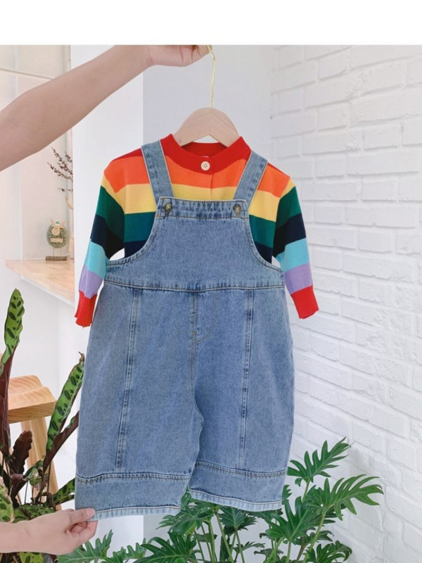 80-130 см широки гащеризони за бебета и момичета Нови пролетни есенни панталони за 2023 г. Ежедневни панталони за малки деца Момче Пролетни детски бебешки дънки