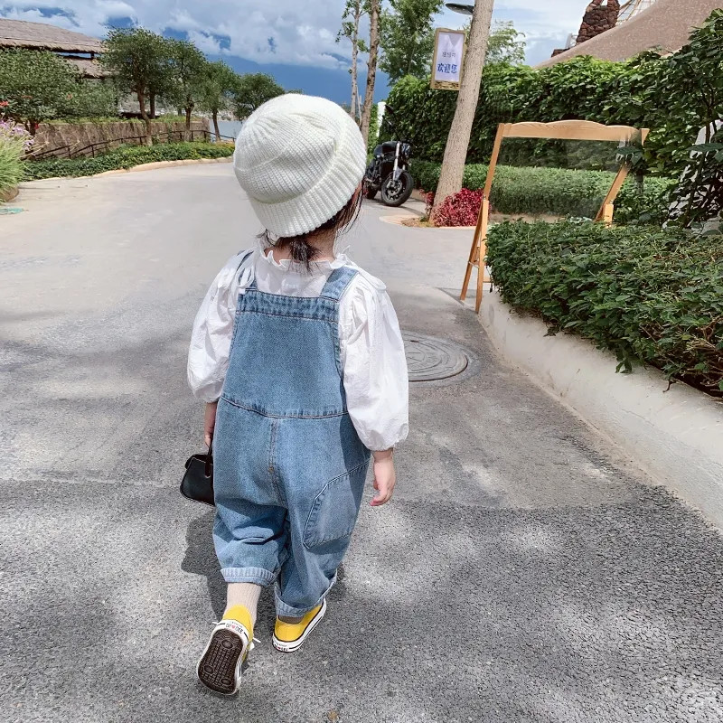 80-130 см широки гащеризони за бебета и момичета Нови пролетни есенни панталони за 2023 г. Ежедневни панталони за малки деца Момче Пролетни детски бебешки дънки