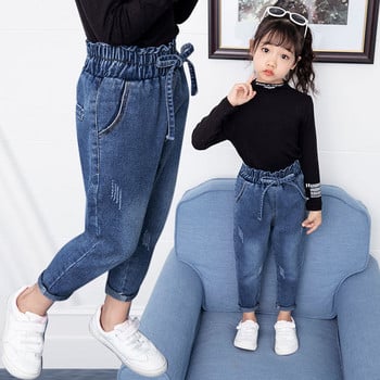 2-14 години Пролет и Есен Ежедневни детски дизайни на бродерия Детски дънки Панталони за момичета Дънки Панталони Тийнейджърско детско облекло