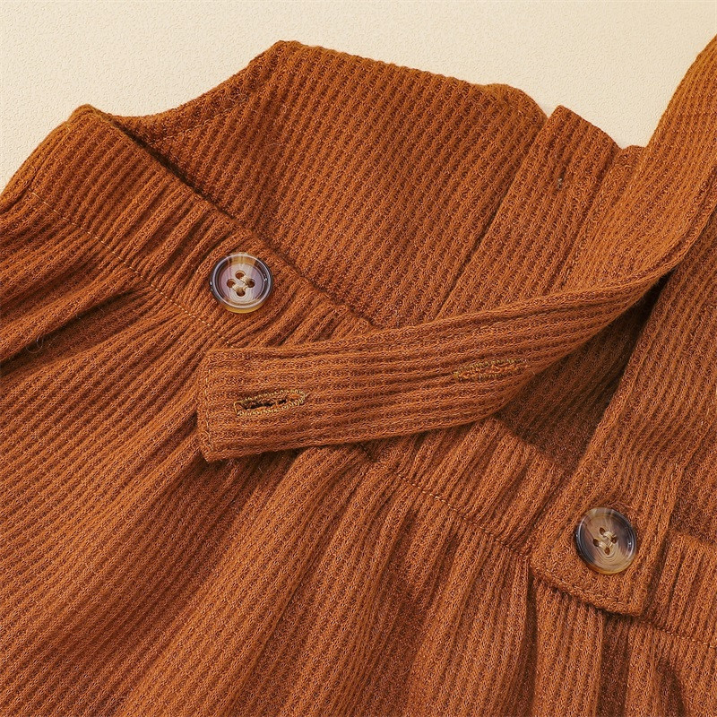 Панталони с тиранти за малки момчета и момичета, гащеризон без ръкави, едноцветни предни джобове и джобове за малки деца