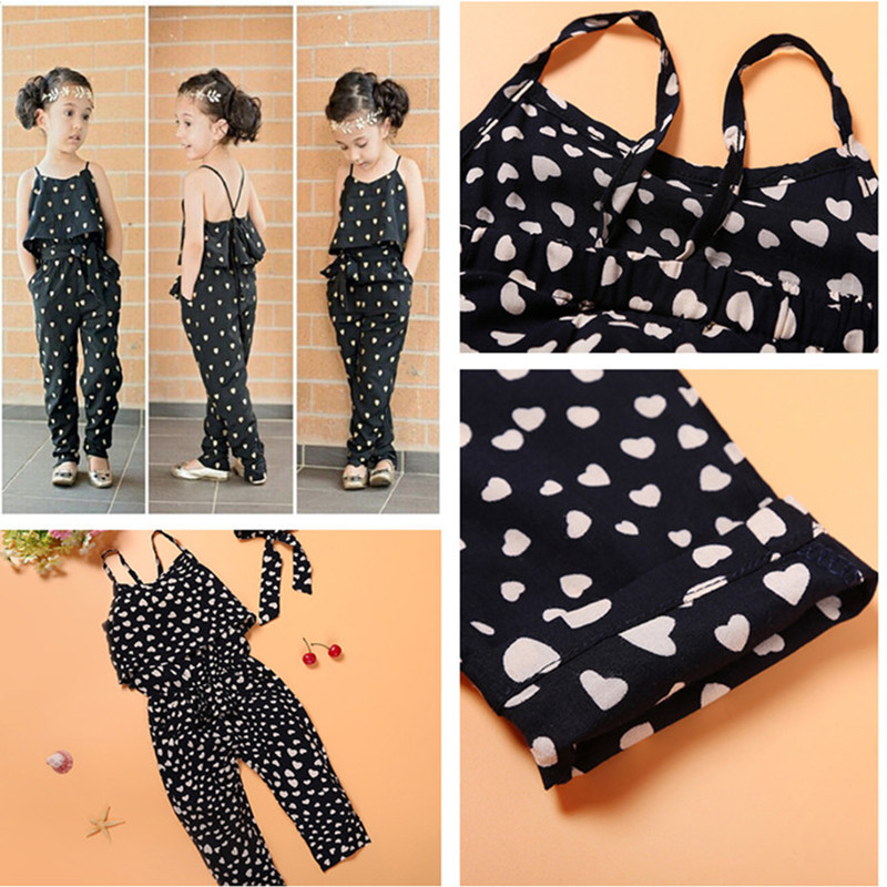 Летни детски дрехи Момичета Памучен колан без ръкави Детски дрехи във формата на сърце Гащеризон Дрехи с презрамки Екипи Гащеризони за момичета