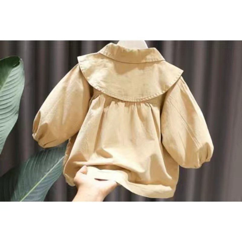 2023 г. Пролет и есен Нов моден тренч за момичета Бебе Бебешка яка за кукли Бродиран шал с цветя