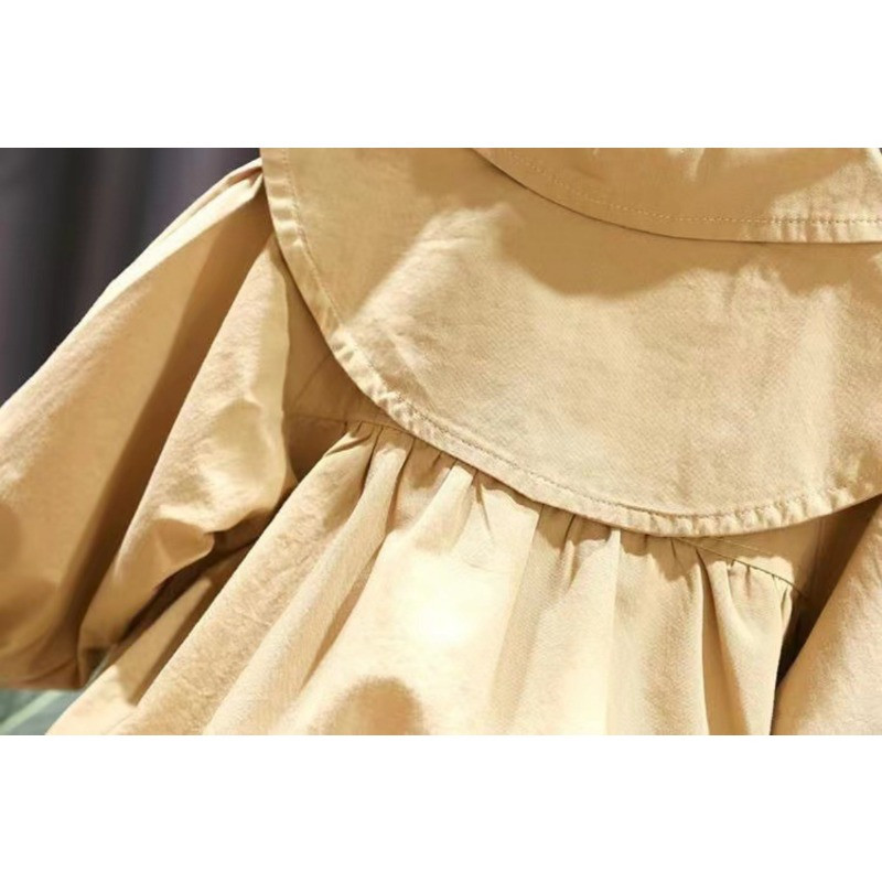 2023 г. Пролет и есен Нов моден тренч за момичета Бебе Бебешка яка за кукли Бродиран шал с цветя