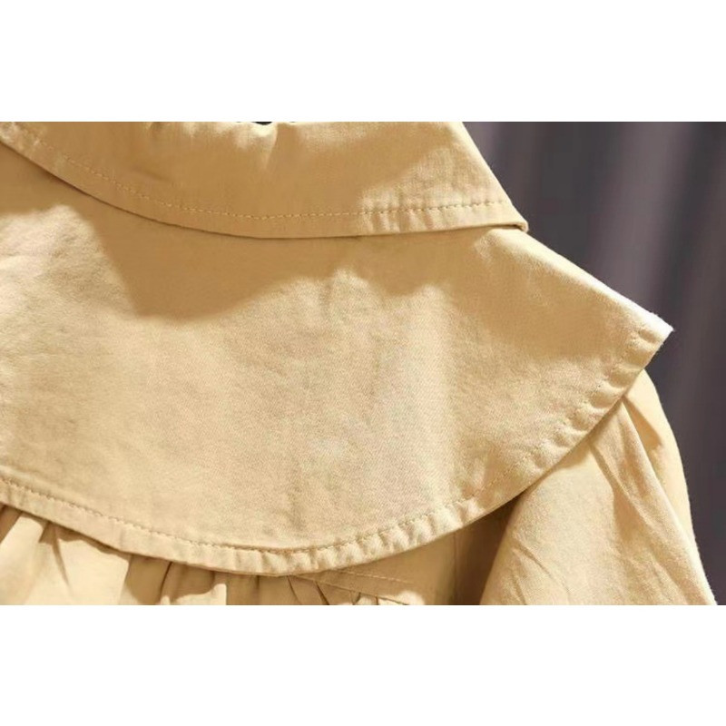 2023 г. Пролет и есен Нов моден тренч за момичета Бебе Бебешка яка за кукли Бродиран шал с цветя