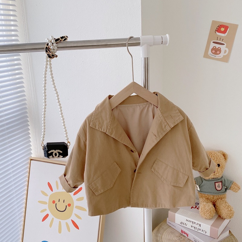 Прохождащи момичета Ветробрана 0-6 години Деца Деца Дълъг ръкав Тенчер в цвят каки Палто Пролет Есенни дрехи Trencze
