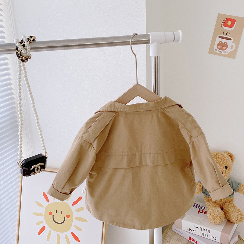 Прохождащи момичета Ветробрана 0-6 години Деца Деца Дълъг ръкав Тенчер в цвят каки Палто Пролет Есенни дрехи Trencze