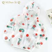 Toddler Boys Girls Cartoon Print Ζακέτα με φερμουάρ με κουκούλα Αντιηλιακή προστασία Ελαφρύ παιδικό παλτό Windbreaker Casual outerwear