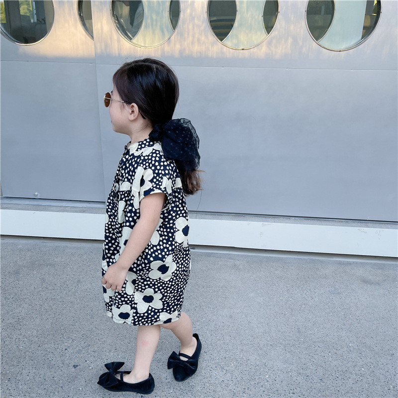 Детски бебешки гащеризони Летни широки къси панталони Черно-бели комбинезон с цветен принт за момиче Ежедневни детски дрехи