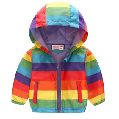 Pavasara bērnu drēbes meitenes jakas karikatūra vējjaka bērniem ar kapuci, izšūta jaka Bērnu bērnu mēteļi apģērbi