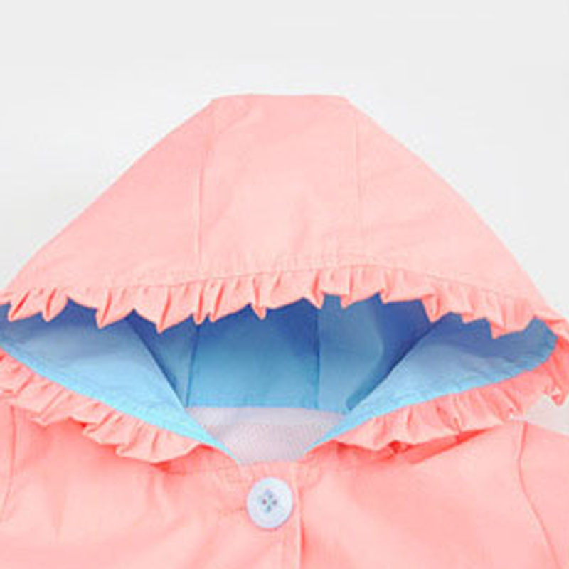 Pavasara bērnu drēbes meitenes jakas karikatūra vējjaka bērniem ar kapuci, izšūta jaka Bērnu bērnu mēteļi apģērbi