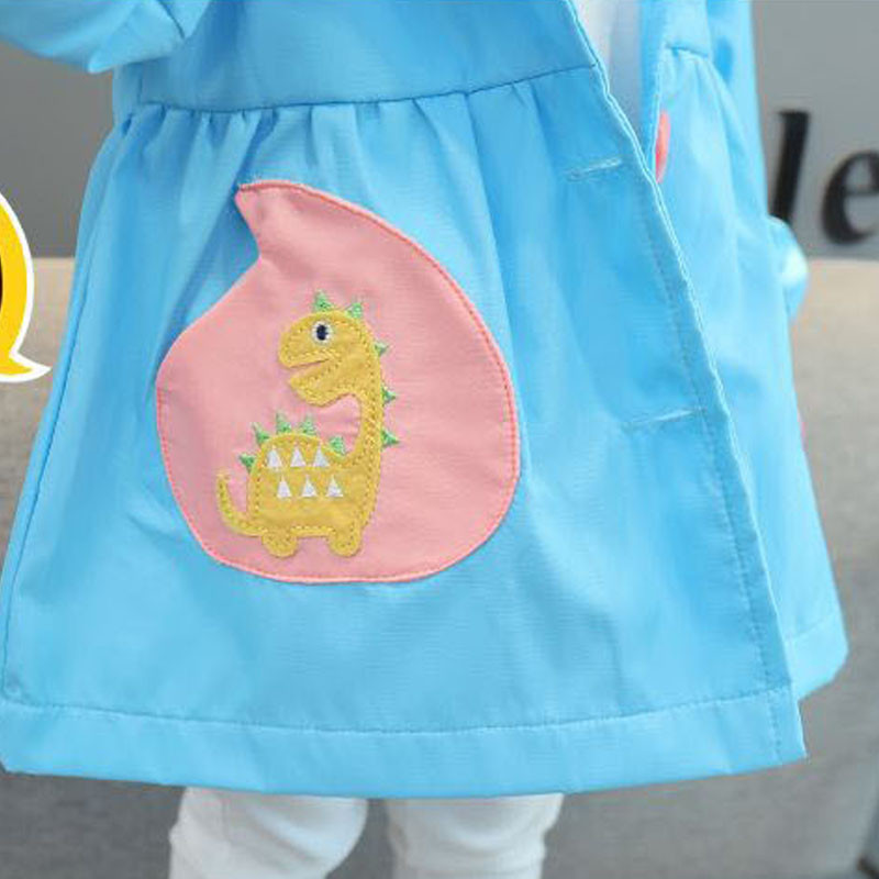 Pavasara bērnu drēbes meitenes jakas karikatūra vējjaka bērniem ar kapuci, izšūta jaka Bērnu bērnu mēteļi apģērbi