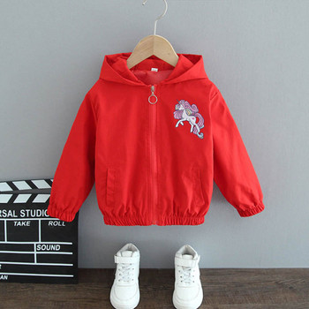 Unicorn Girls Jackets Spring Αδιάβροχο Παιδικό Jacket Windbreaker Coat Hooded Casual Girls Outerwear Παιδικά ρούχα