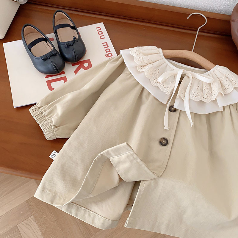 MILANCEL rudens jauka mežģīņu apkakles jaka bērniem, meitenēm no 0-5 gadiem, modes mētelis ar garām piedurknēm