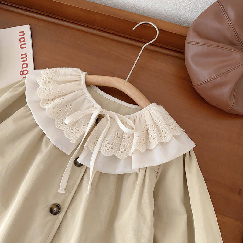 MILANCEL rudens jauka mežģīņu apkakles jaka bērniem, meitenēm no 0-5 gadiem, modes mētelis ar garām piedurknēm