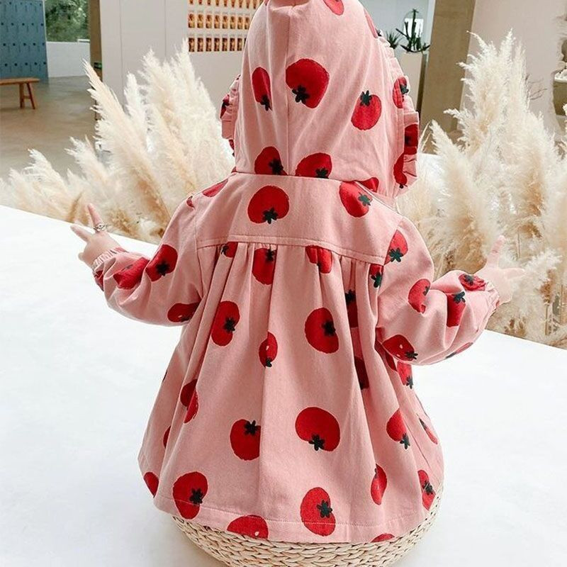 Пролет Есен Якета с щампи за бебета и момичета Детско връхно облекло с качулка Тренчкот Мода 2021 г. Нови ветровки за момичета Детски дрехи