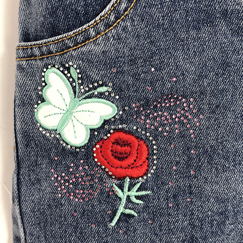 2-9T Vasaras Bērni Bērni Mazas Meitenes Šorti Džinsu Šorti Džinsi Kokvilnas Džinsu Krūšu bikšturi Rokas