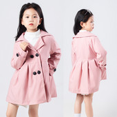 Детски едноредов сладък тренч в чужд стил