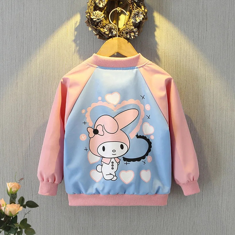 Детско палто Бебешки момичета Есенни палта Палто с дълъг ръкав Бебешко яке за момиче с пеперуда Пролетно връхно облекло с анимационни мотиви и качулка