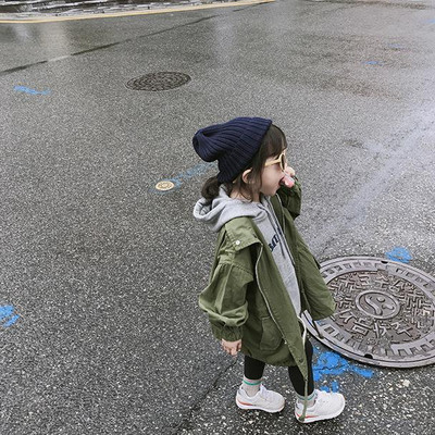 Κοριτσίστικο Μακρύ Ανεμοδράστη Νέο Παιδικό Παλτό Μωρό Παλτό Ανοιξιάτικο και Φθινοπωρινό Φόρεμα Μικρό Κοριτσάκι Τζάκετ Καμπαρντίνα
