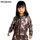 Heroprose Fashion Ανοιξιάτικο φθινόπωρο παιδικό μπουφάν μπουφάν Stage Performance Wear Paillette Feminina Casaco Tin-γκρι Hip Hop Dance παλτό