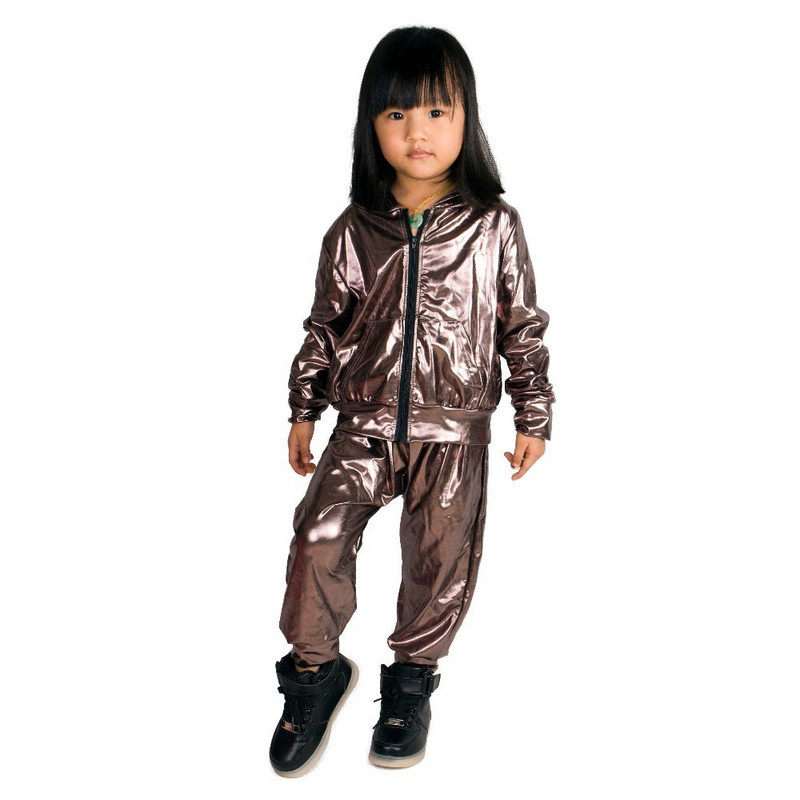 Heroprose Fashion Spring Autumn Kid Bomber Jacket Stage Performance Wear Paillette Feminina Casaco Tin-grey Hip Hop Dance Coat