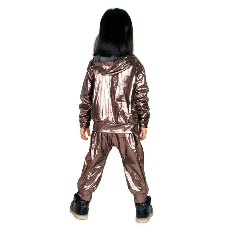 Heroprose Fashion Spring Autumn Kid Bomber Jacket Stage Performance Wear Paillette Feminina Casaco Tin-grey Hip Hop Dance Coat