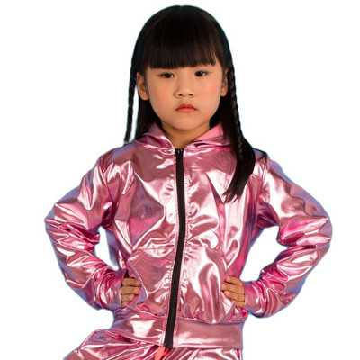 2023 Модно пролетно есенно детско бомбардировъчно яке Stage Performance Wear Paillette Feminina Casaco Competition Hip Hop Dance Coat