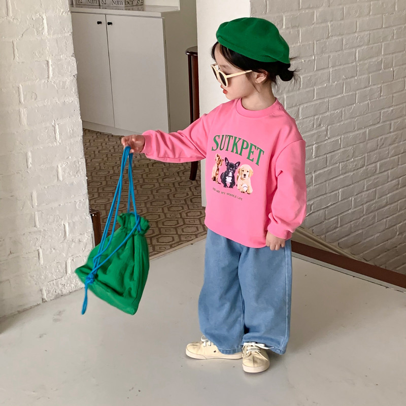 deer jonmi 2023 Novo proljeće u korejskom stilu Dječje traper hlače širokih nogavica Ležerne šik traperice Dječje ravne hlače