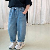 deer jonmi 2023 New Spring Unisex Children Casual Jeans Κορεατικού στυλ Απλικέ Παιδικό Τζιν παντελόνι Haren