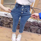 Girls`Jjeans Autumn New Style Μεσαία και Μικρά Παιδιά Ξένο στυλ Παιδικά Βρεφικά Παντελόνια Ανοιξιάτικα και Φθινοπωρινά