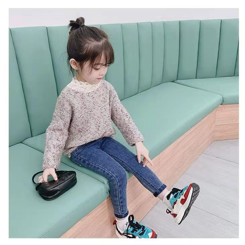 Дънки за момичета Есен Нов стил Средни и малки деца Чуждестранни детски бебешки пролетни и есенни тънки панталони