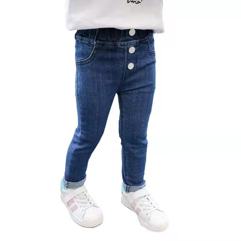 Дънки за момичета Есен Нов стил Средни и малки деца Чуждестранни детски бебешки пролетни и есенни тънки панталони