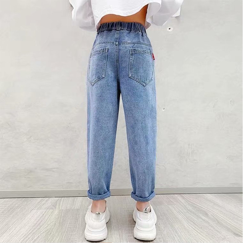 Ново пролетно есенно лятно детско облекло Ежедневни дънкови панталони, детско облекло Бебешки дънкови панталони за момичета Дънки за момичета 3-12 години