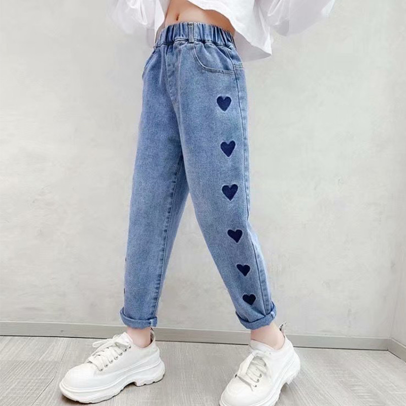 Ново пролетно есенно лятно детско облекло Ежедневни дънкови панталони, детско облекло Бебешки дънкови панталони за момичета Дънки за момичета 3-12 години