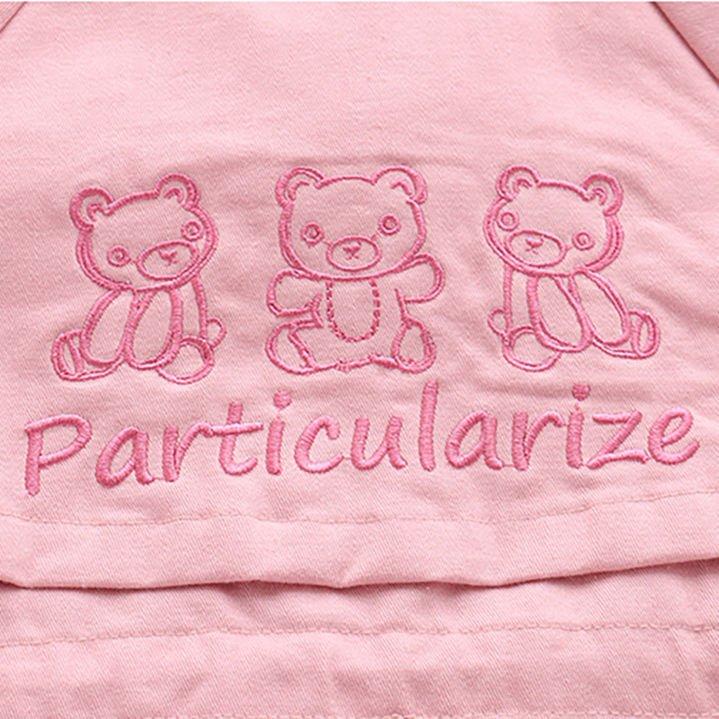 Ветровка за момичета с мечешка бродерия Пролет Есен 2022 г. Якета за бебешки момичета Памучен Тренчкот със средна дължина за деца Ежедневно връхно облекло